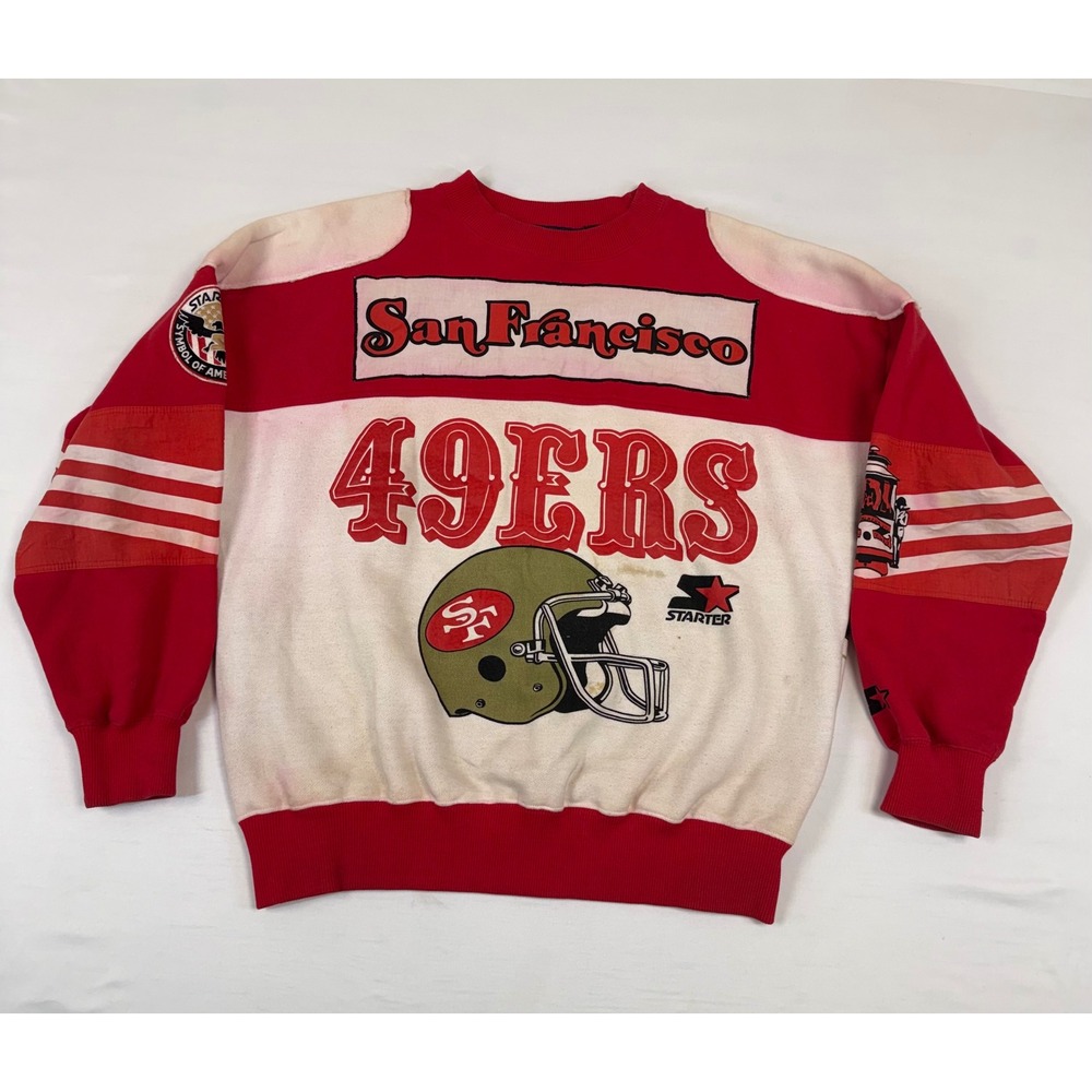 Vintage‎ 90's Starter San Francisco 49ers All Over Print Sweatshirt Mens Large